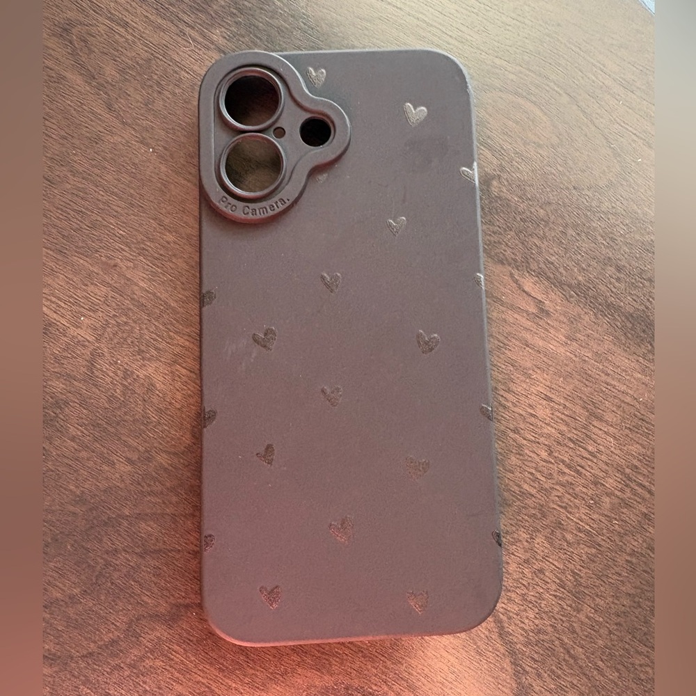 Never used iPhone 16 Black Hearts TPU Case